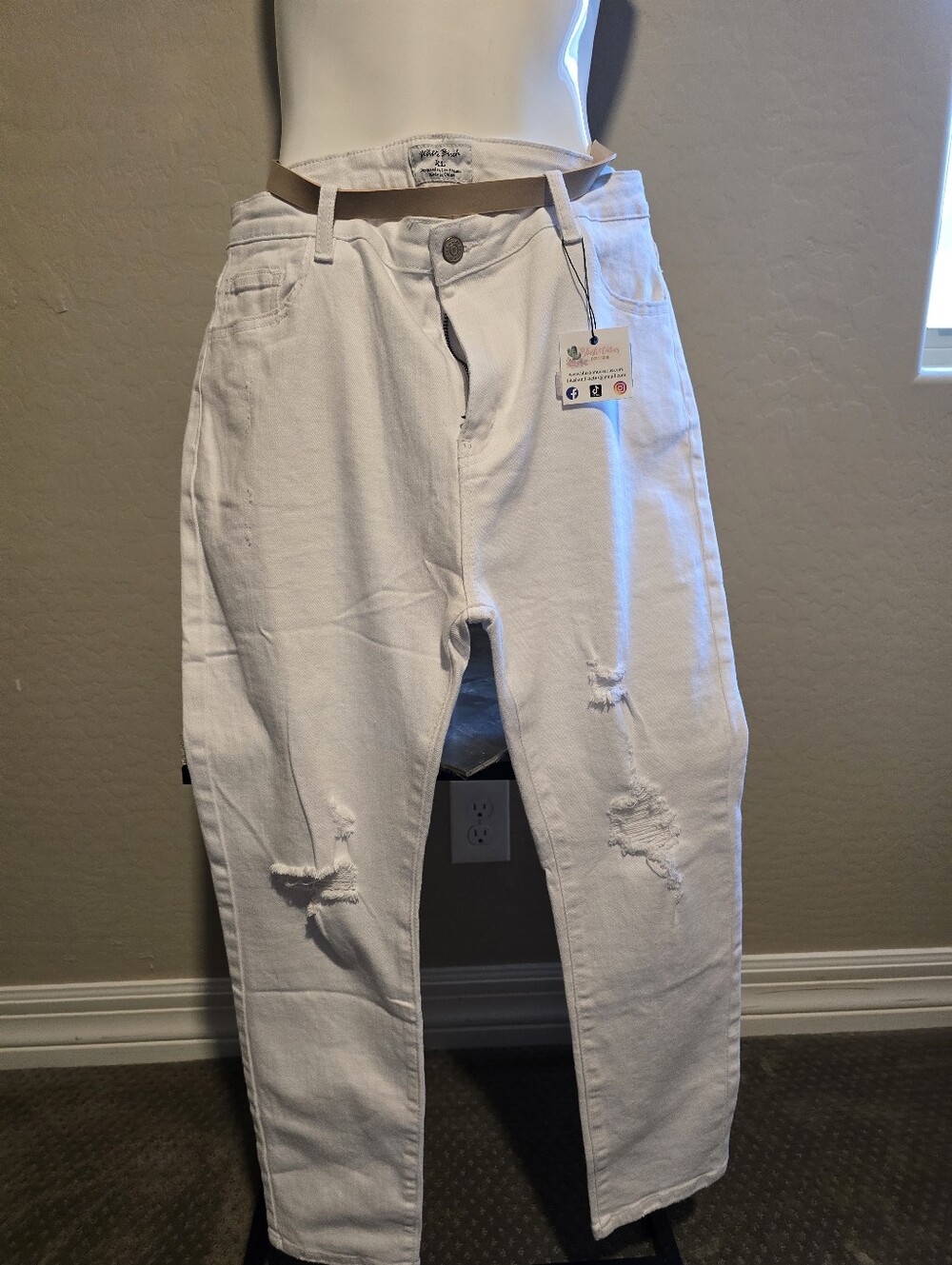 White Distressed Jeans
